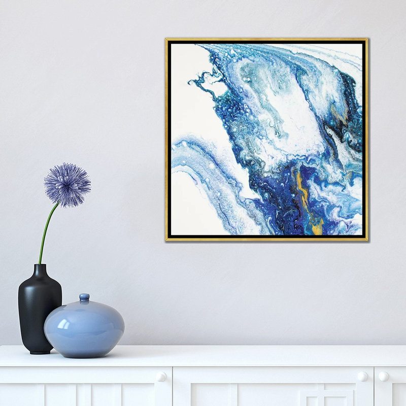 Paix par Spell rebond Fine Art - reproduction d'art, H 18 po x l 18 po x 1,5 po, Toile encadrée d'or, Pas de tapis