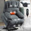 Fauteuil inclinable électrique en chenille de 23 po de large et à dossier haut avec massage par vibration à 8 points et chauffage lombaire-1582580967