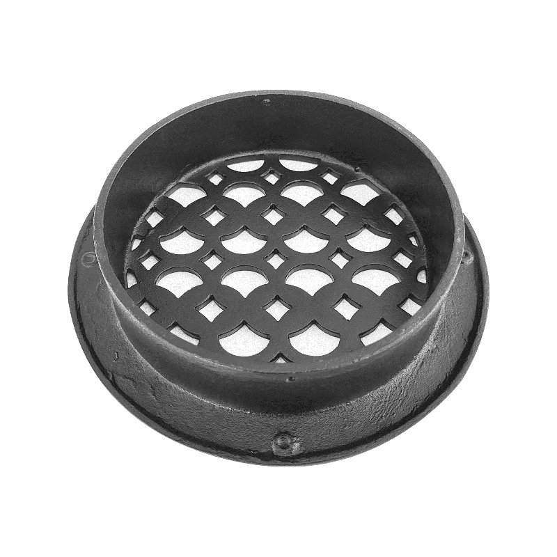 Grille d'aération 7,5 po Tudor Mushroom, ronde 6 po, fonte d'aluminium, VR100, Noir, noir, noir, noir