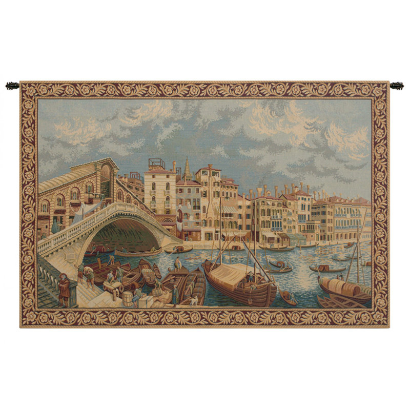 Italian Loom Woven Cotton Blend Wall Hanging, 13" H x 19" W