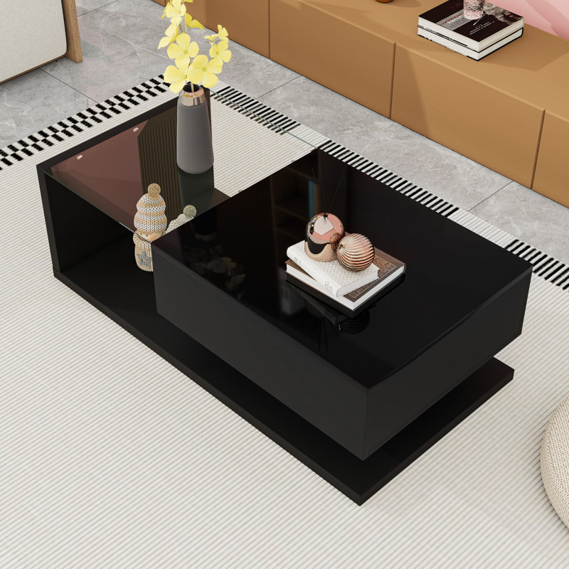 Coffee Table with High-gloss UV Surface, Black