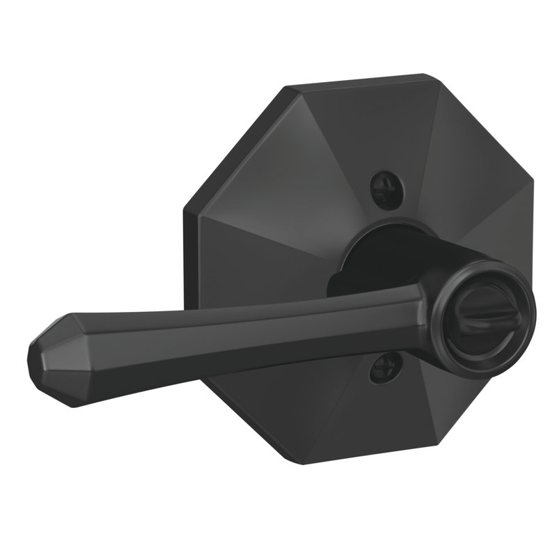 Dempsey Keyed Entry Lever with Rosewood Trim, Yes, Keyed Alike, Matte Black