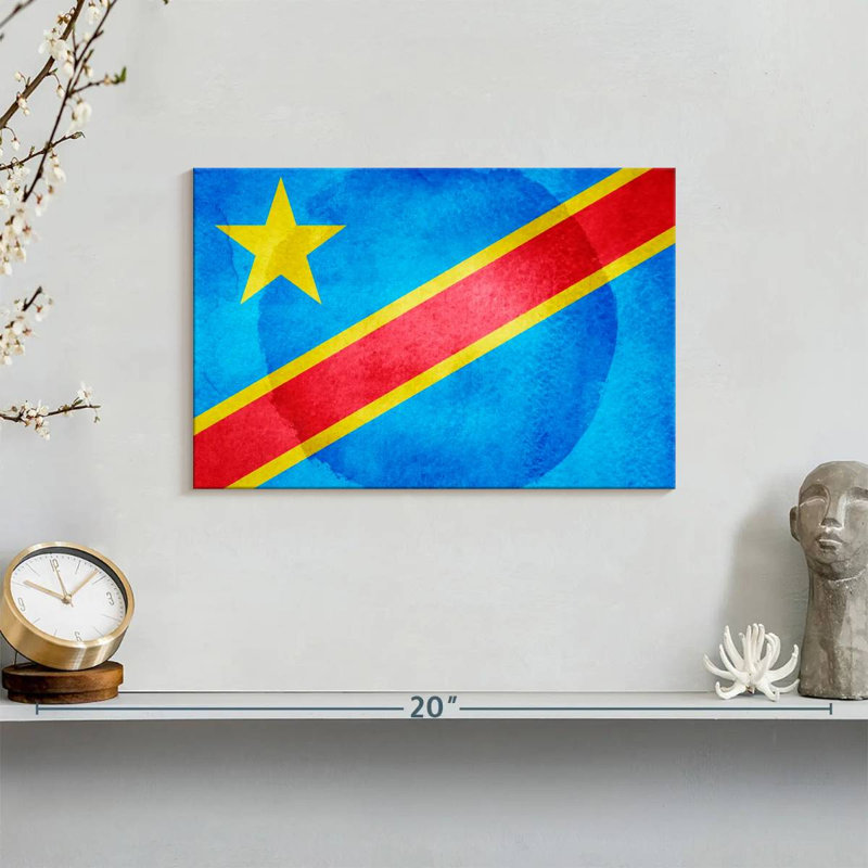 Washed Congo Flag, 8" H x 12" W