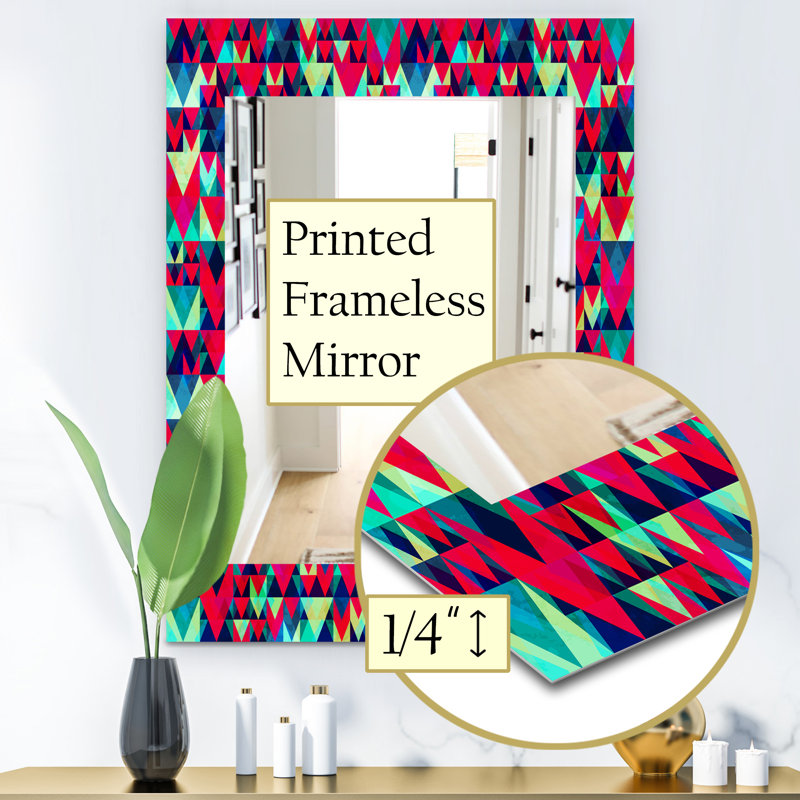 Glass Frame Mirror, 24" H x 32" W