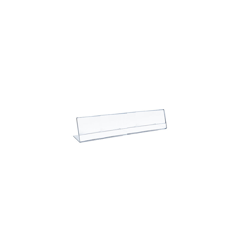 Clear Acrylic L-Shaped Desktop Sign Holder, 8" x 2"