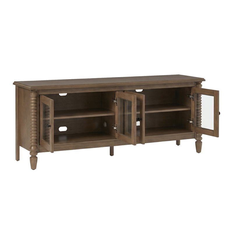 Meuble télé avec rangement 60 po, Chêne brun foncé