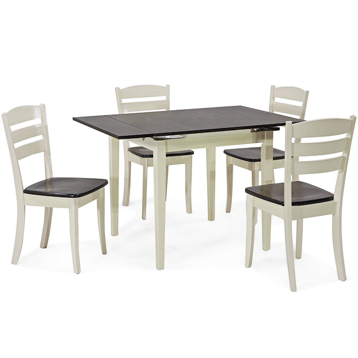 August Grove 5 Pieces Wood Extending Dining Table Set With Rectangular ...