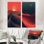 Désert horizon sur Mars planète I - ensemble de salon art mural désertique de 2