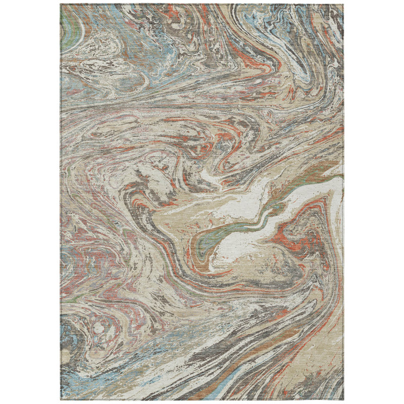 Tapis intérieur / extérieur beige Malika , 8 pi x 10 pi