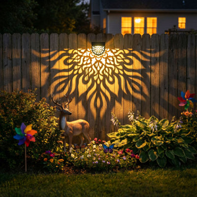 Solar Fence Lights Outdoor 4 Pack Solar Step Lights Led Powered Wall Lights Waterproof Warm Yellow Decor For Garden Backyard Front Door