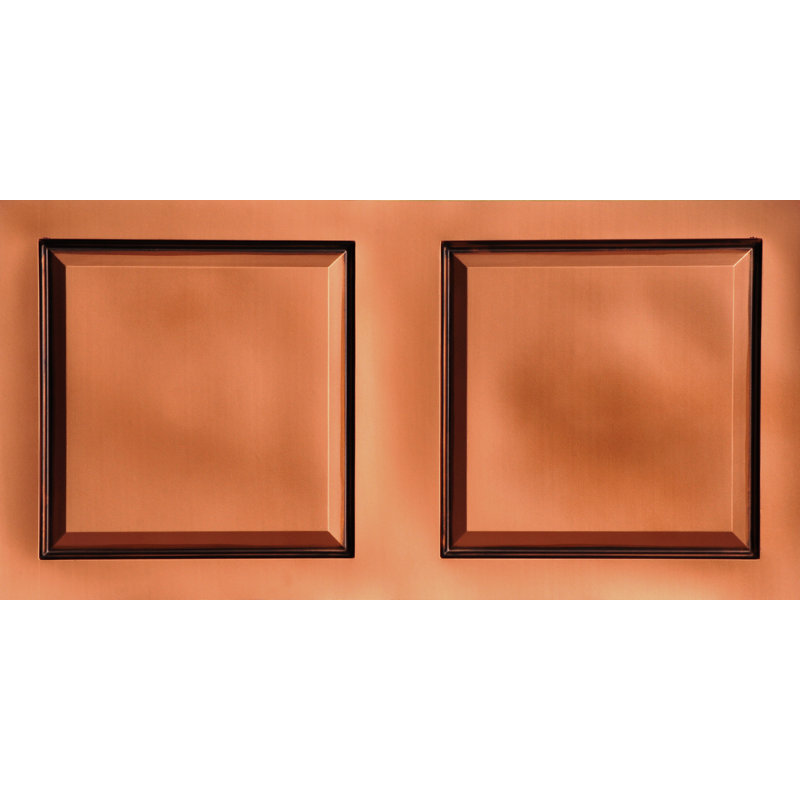 Tuile de plafond en PVC à panneau surélevé, L 24 po x l 48 po, Laiton antique