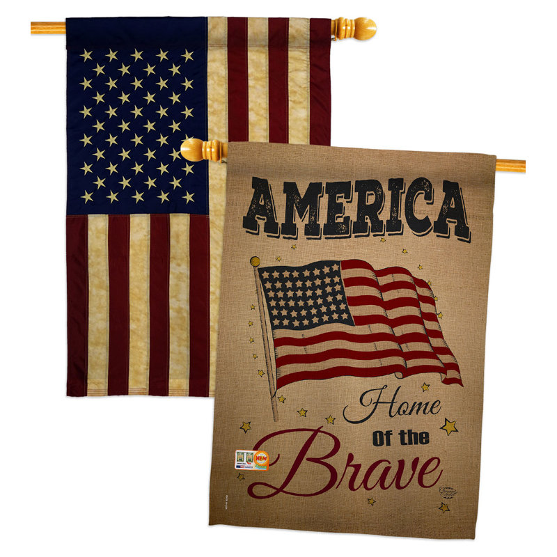Drapeau de maison en polyester 28 po x 40 po America Home