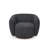 Boucle Swivel Barrel Accent Chair with Wood Base-1862276246