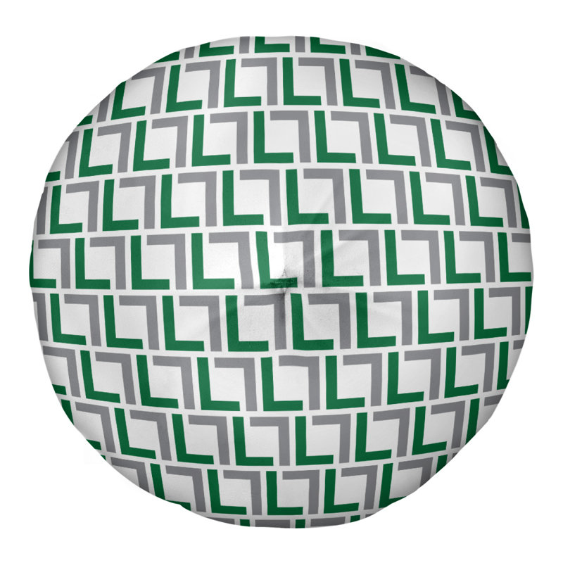 Housse et insert de coussin rond Philadelphia Football Luxury, 30'' x 30'', Blanc / vert / argent