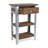 Temba Rustic Wood and Metal Side Table, 1 Drawer and 2 Shelves, Farmhouse Style with Steel Legs