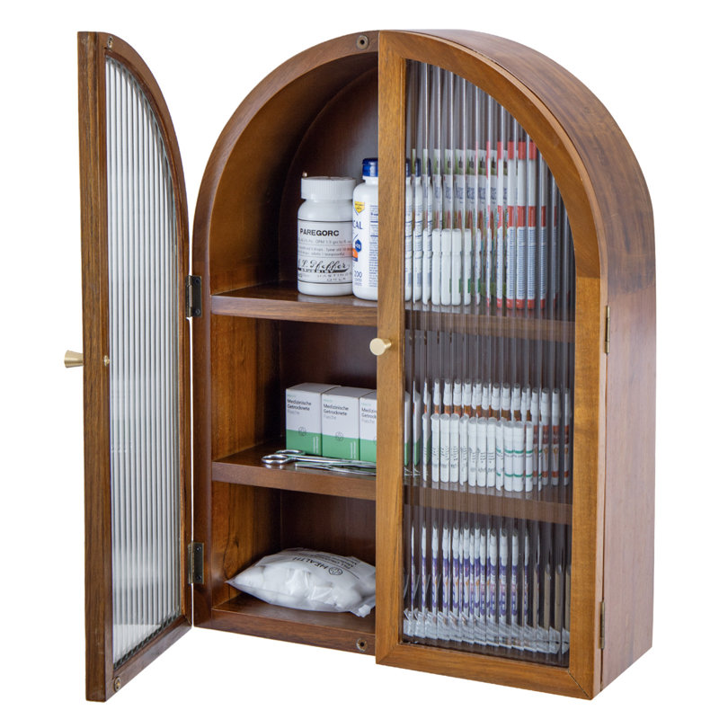 Armoire à pharmacie en bois d'acacia