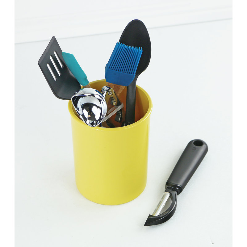 Ensemble de rangement pour ustensiles en plastique, Jaune