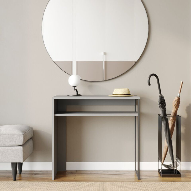 Quess 80cm Solid Wood Console Table, Grey