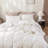 Solayne 100% Washed Cotton Duvet Cover Set with Faux Hemp Texture, Solid Color, Zipper Closure and Corner Ties-111685171-111685178