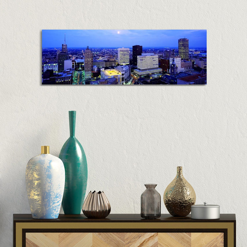 Evening, Buffalo, New York State, USA - Wrapped Canvas Panoramic Print, 30.48 cm H x 91.44 cm W x 1.91 cm D