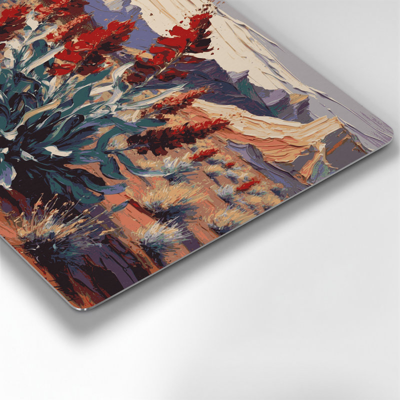 «Southwestern Plants Indian Paintbrush 167», art mural en métal noir, H 240 po x l 288 po x P 0,05 po