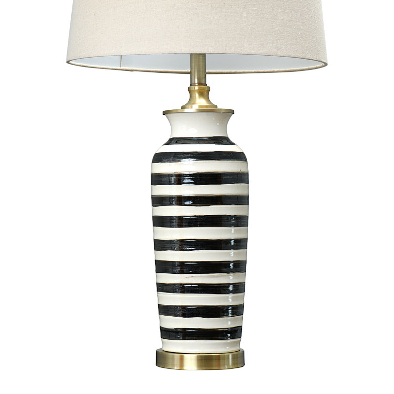 Liuba Ceramic Desk Lamp, Black/Cream