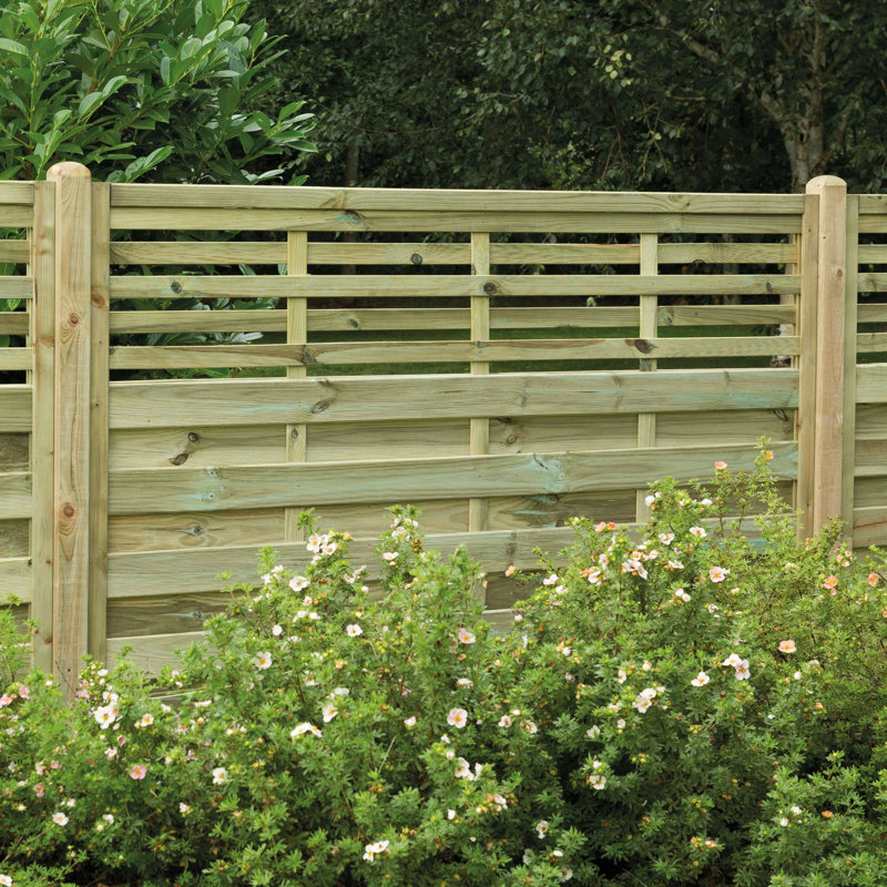 180'' W Natural Timber Wood Fence Panels, 150cm H x 180cm W x 4cm D