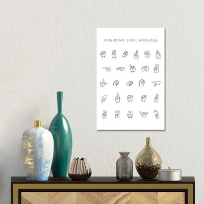 American Sign Language Chart by Typologie Paper Co - Gallery-Wrapped Canvas Giclée on Canvas