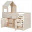 Petit lit mezzanine simple en bois massif avec bureau intégré et rangement