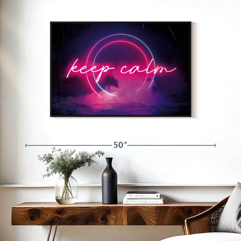 Tergel Keep Calm Neon, 25" H x 37" W