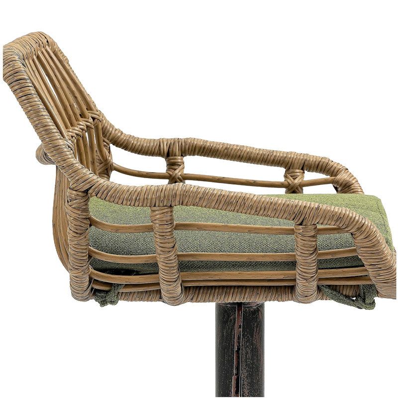 Ensemble de 2 tabourets de bar modernes pivotants avec repose-pieds réglables pour cuisine et salle à manger, Vert