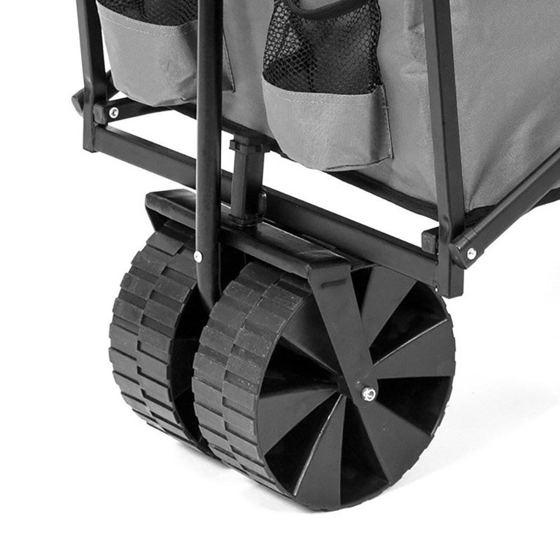 Seina Collapsible Steel Frame Folding Utility Beach Wagon Cart, Grey (2 Pack)