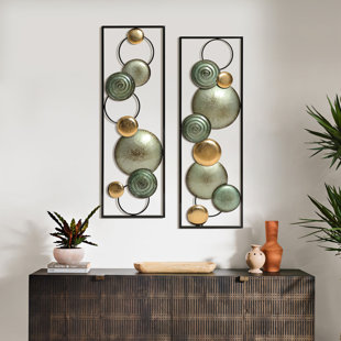 Half circle mirror with concentric circle design wall hanging mirrror with  hooks home decor