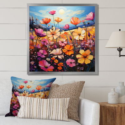 «Mauve, jaune, fleurs sauvages, symphonie», reproduction sur toile
