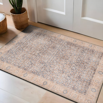 Tapis médaillon bleu délavé Elise