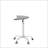 Adjustable Height Tempered Glass Table Desk Table With Lockable Wheels-691271561