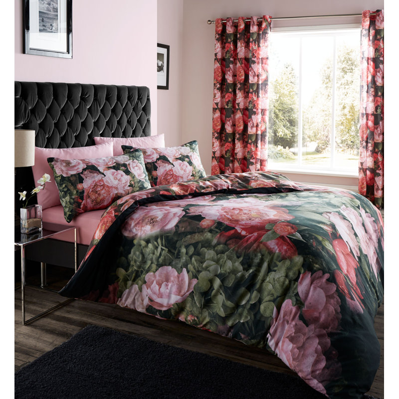 Dramatic Floral Curtain Panel