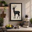 Silhouette Deer Minimalist - Wrapped Canvas-2002448819-2002448827