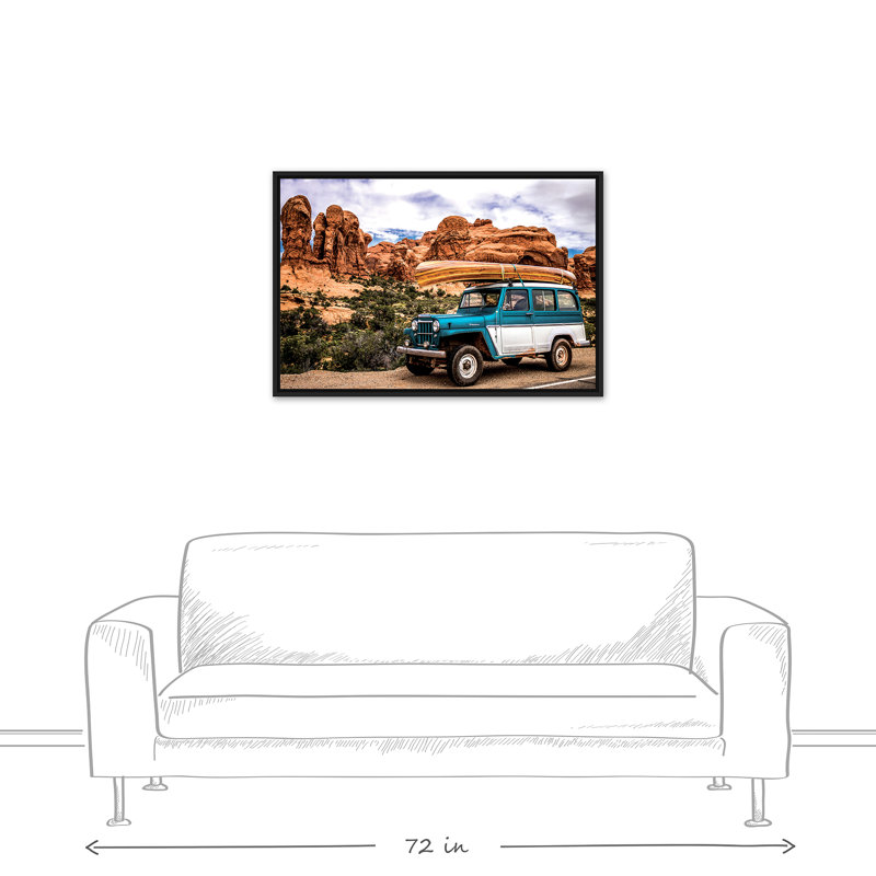 " Adventuring Jeep ", 13.75" H x 35.75" W x 1.75" D