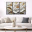 Ensemble de salon art mural pivoines blanches et dorées Bloom III-107212438-107212440