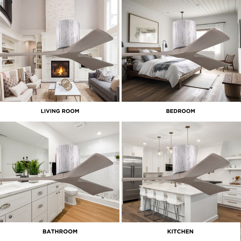 Irene Ceiling Fan, Barn Wood Tone, Gray Ash Tone, 60"