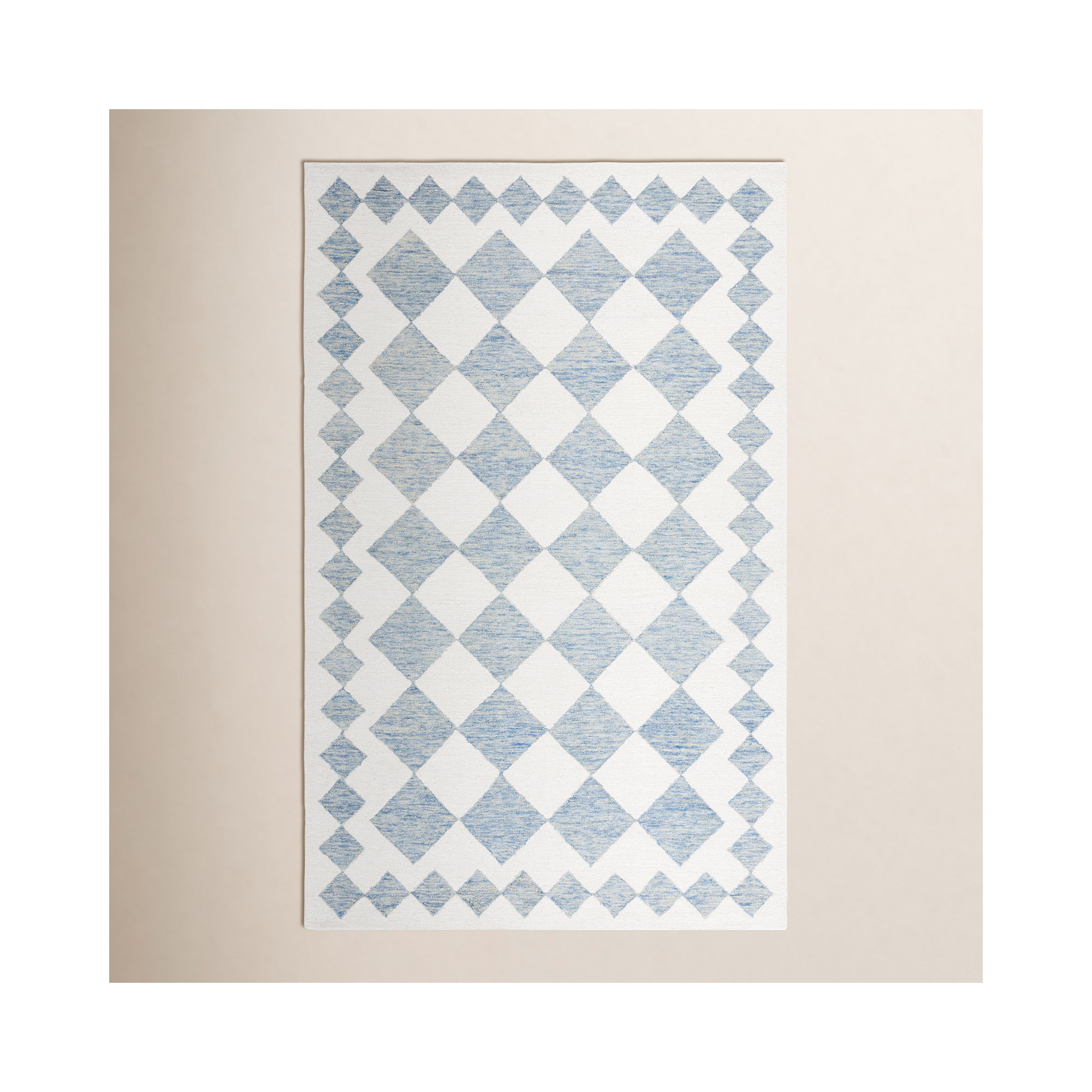 Claude Handmade Blue / Ivory Rug, Rectangle 5' x 8'