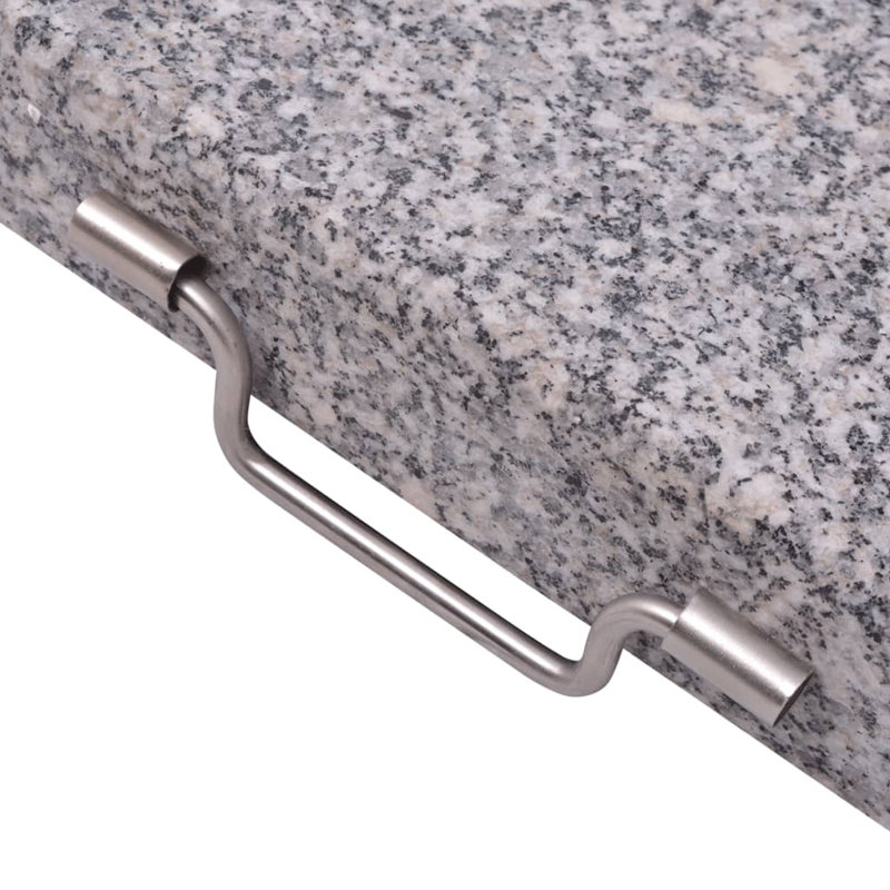 Base de parasol carrée 63,9 lb avec poignées, tuyau en acier inoxydable, granit gris 17,7 po x 17,7 po x 13,8 po