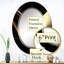 Miroir mural ovale doré et noir-93180278