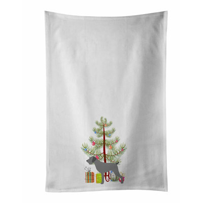 Merry Paws German Wirehaired Pointer Kitchen & Bathroom Towel Set - Decorative White Dish & Hand Towels for Home, Yoga, Tea, Face, Hair - 19 X