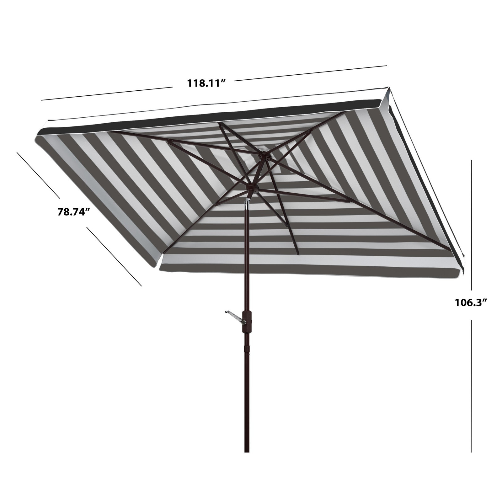 Trainor 9.8' Beach Umbrella, Black / White