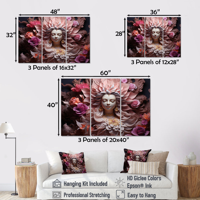 Ensemble de salon Devis Divine Dahlia, Toile tendue, H 32 po x l 48 po x P 1 po