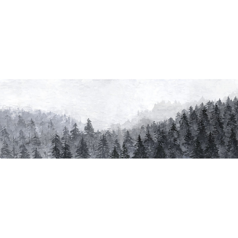 Winter Pine Trees - Photographie panoramique sur toile tendue, H 5 po x l 15 po x P 1,5 po