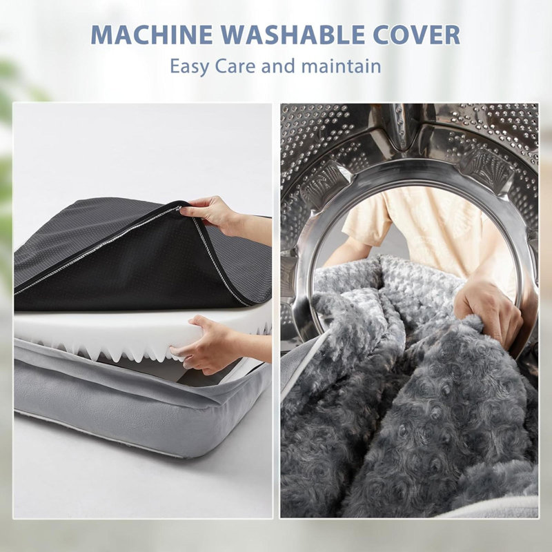 Large Gray Orthopedic Waterproof Outdoor Dog Bed