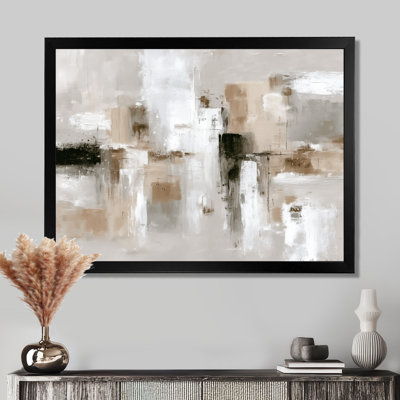 Brown And Black Brushstroke Abstract Painting - Cubism Wall Art, Brown Abstract Canvas Print